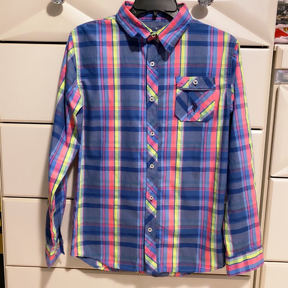 U.S. Polo Assn. Kids Multicolor Plaid Button Down Shirt